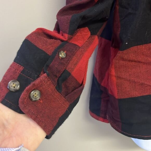 Carhartt Red Black Checkered Rugged Flex Loose Fit Button Down Flannel Shirt- 2X - Picture 7 of 16